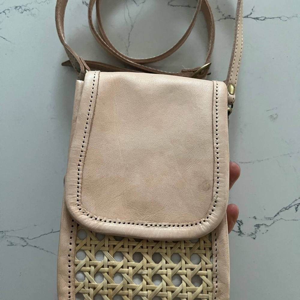 Small Crossbody Purse Leather Rattan Phone Purse Smaller Straw Wicker Purse - Picture 10 of 14